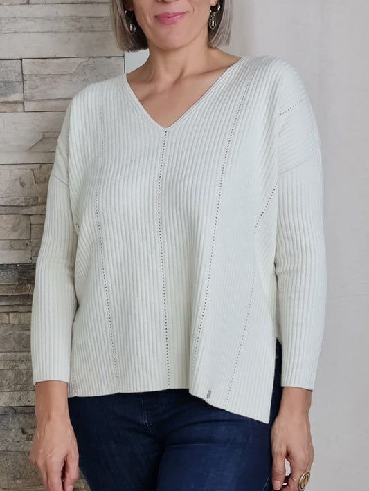 Camisola Canelada com Perfurados