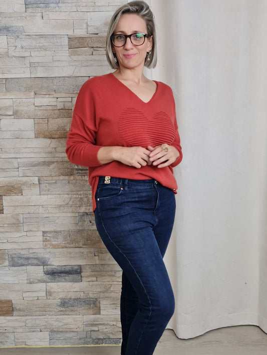 Camisola Coração em Relevo