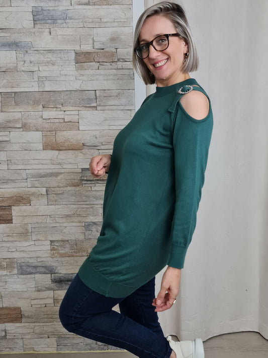 TÚNICA COM FIVELA NO OMBRO