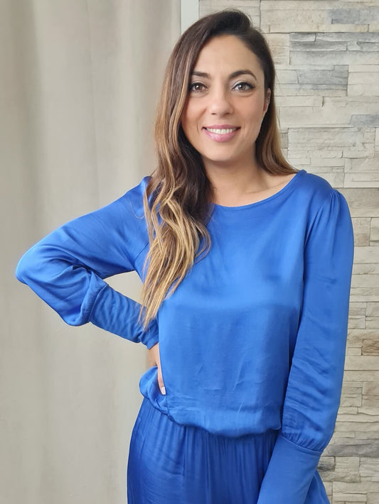 TÚNICA ACETINADA COM PUNHO