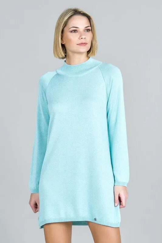 VESTIDO MEIA GOLA COM RENDA