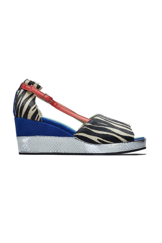 Sandália plataforma zebra