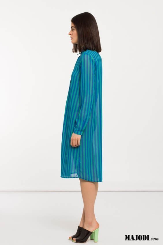 MAJODI.COM Vestido Camiseiro Riscas