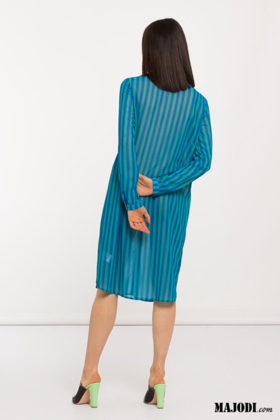 MAJODI.COM Vestido Camiseiro Riscas