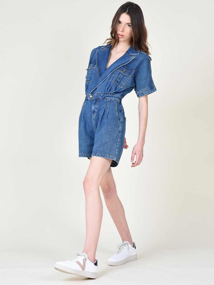 Molly Bracken Macacao denim de calcao MAJODI.COM