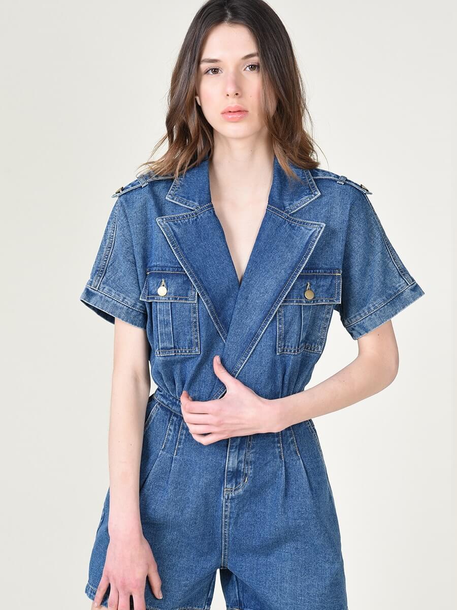 Molly Bracken Macacao denim de calcao MAJODI.COM