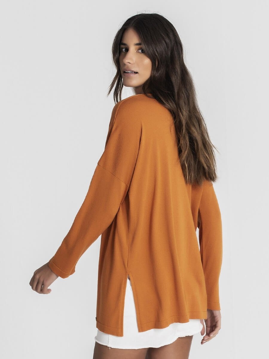 RUGA 1962 Camisola basica decote em V MAJODI.COM azul
