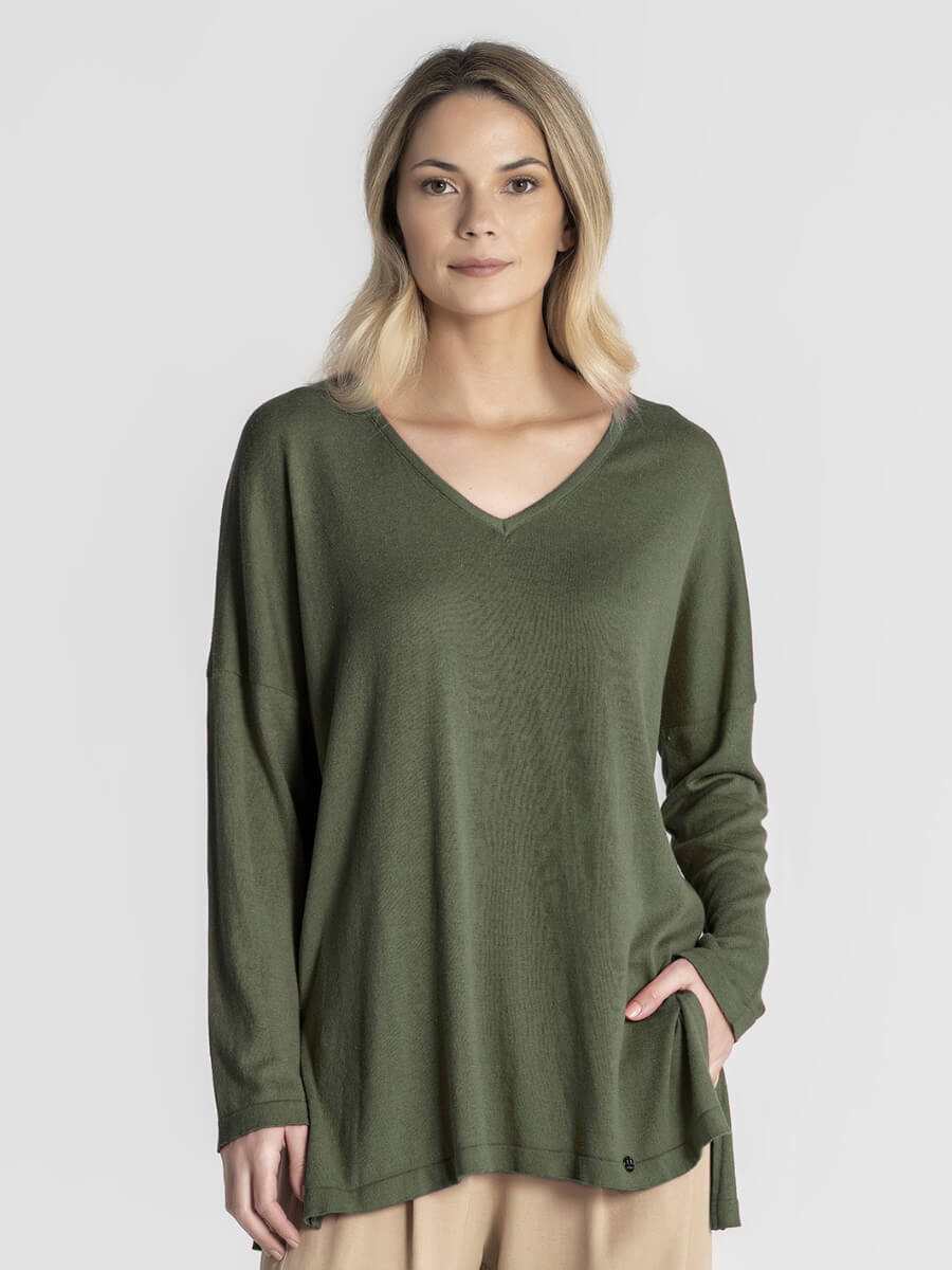 RUGA 1962 Camisola basica decote em V MAJODI.COM