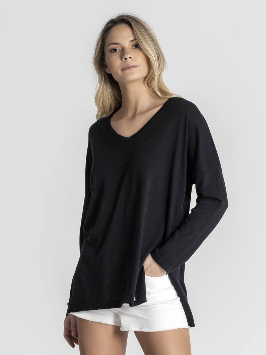 RUGA 1962 Camisola basica decote em V MAJODI.COM