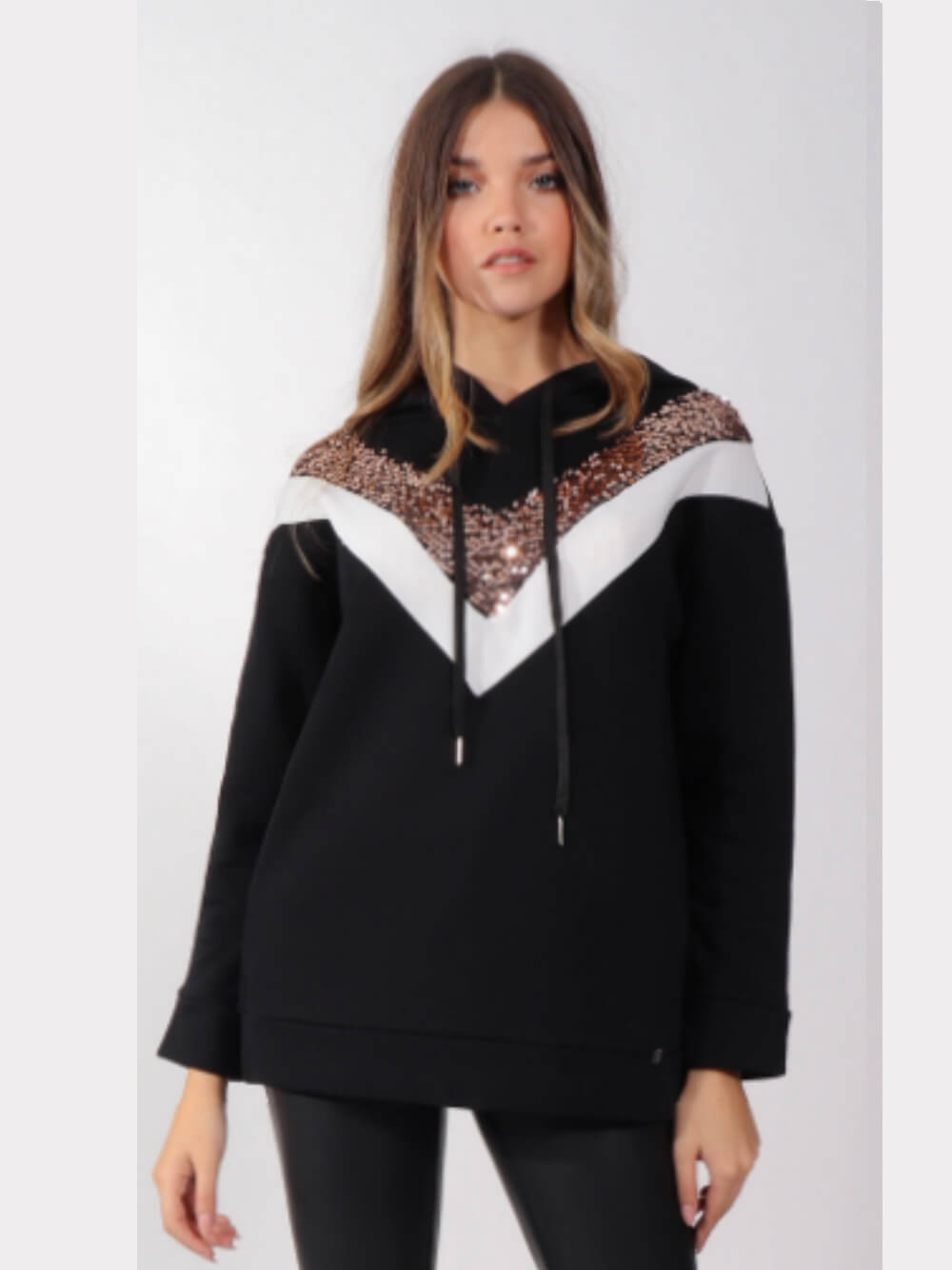 RUGA F024 Sweat de capuz e lantejoulas JOLOVERS