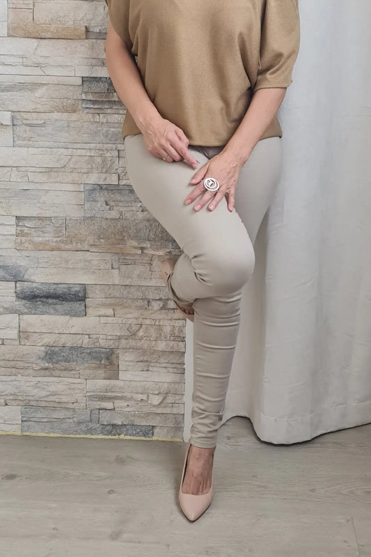 CALÇA DE GANGA BEGE