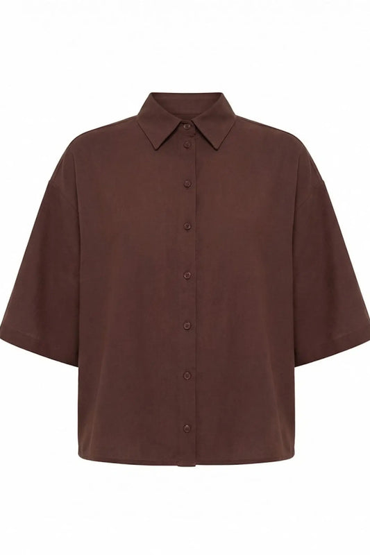 CAMISA OVERSIZE CASTANHA