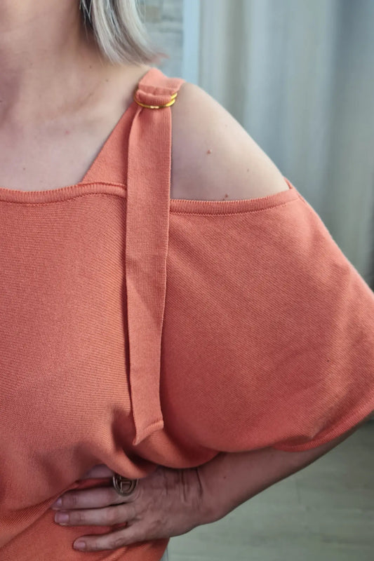 CAMISOLA TERRACOTA COM ALÇA AJUSTÁVEL