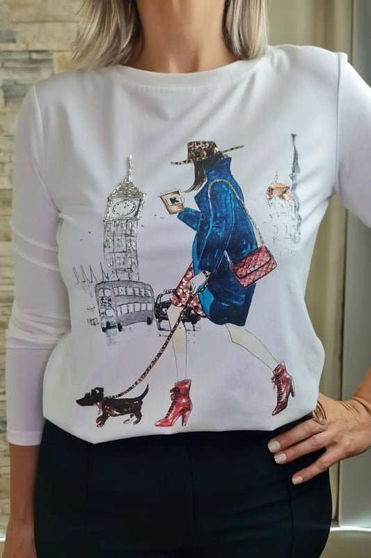 CAMISOLA DE ALGODÃO BRANCA COM DECOTE REDONDO