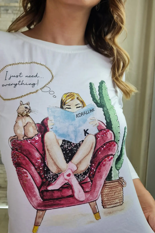 CAMISOLA DE ALGODÃO COM OMBROS DRAPEADOS