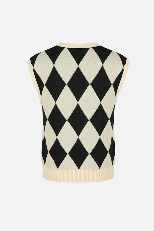 COLETE DE MALHA COM LOSANGOS