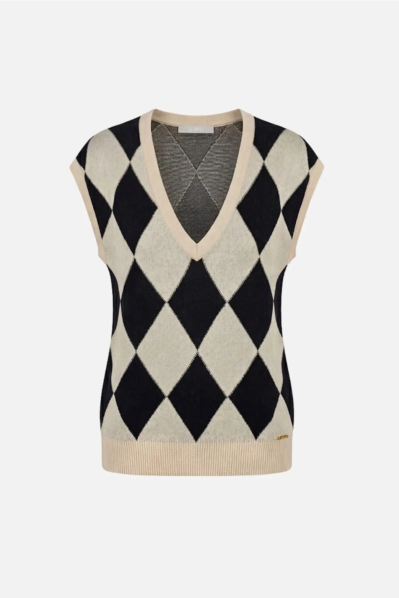 COLETE DE MALHA COM LOSANGOS