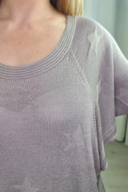 CAMISOLA ESTRELAS MEIA MANGA AREIA