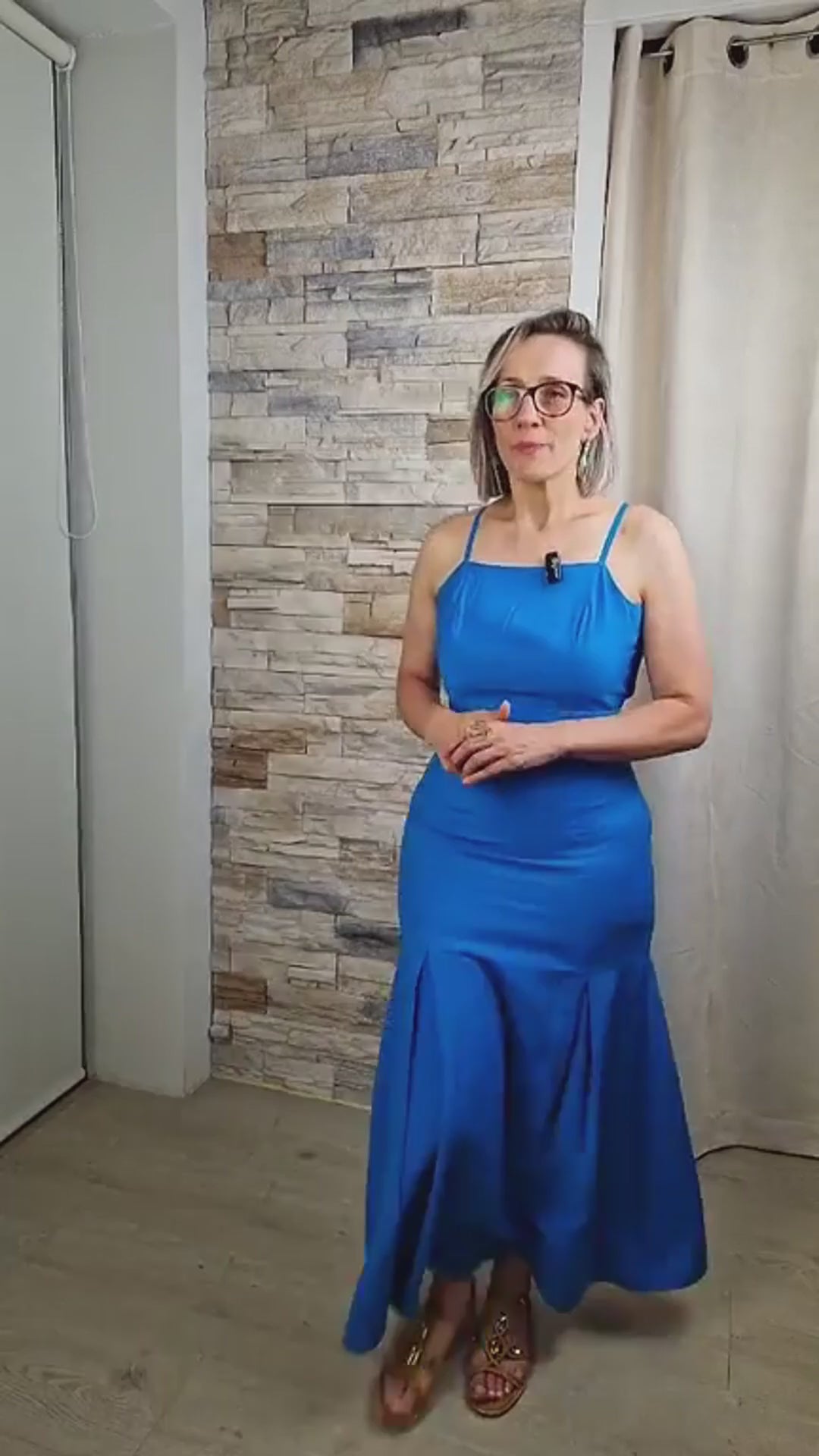 VESTIDO DECOTE QUADRADO AZULÃO