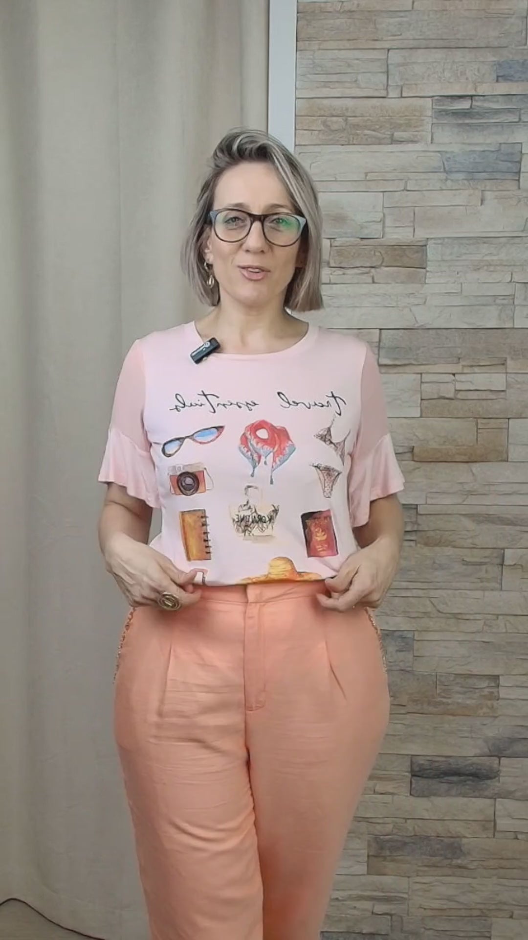 T-SHIRT ESTAMPADA COR DE ROSA