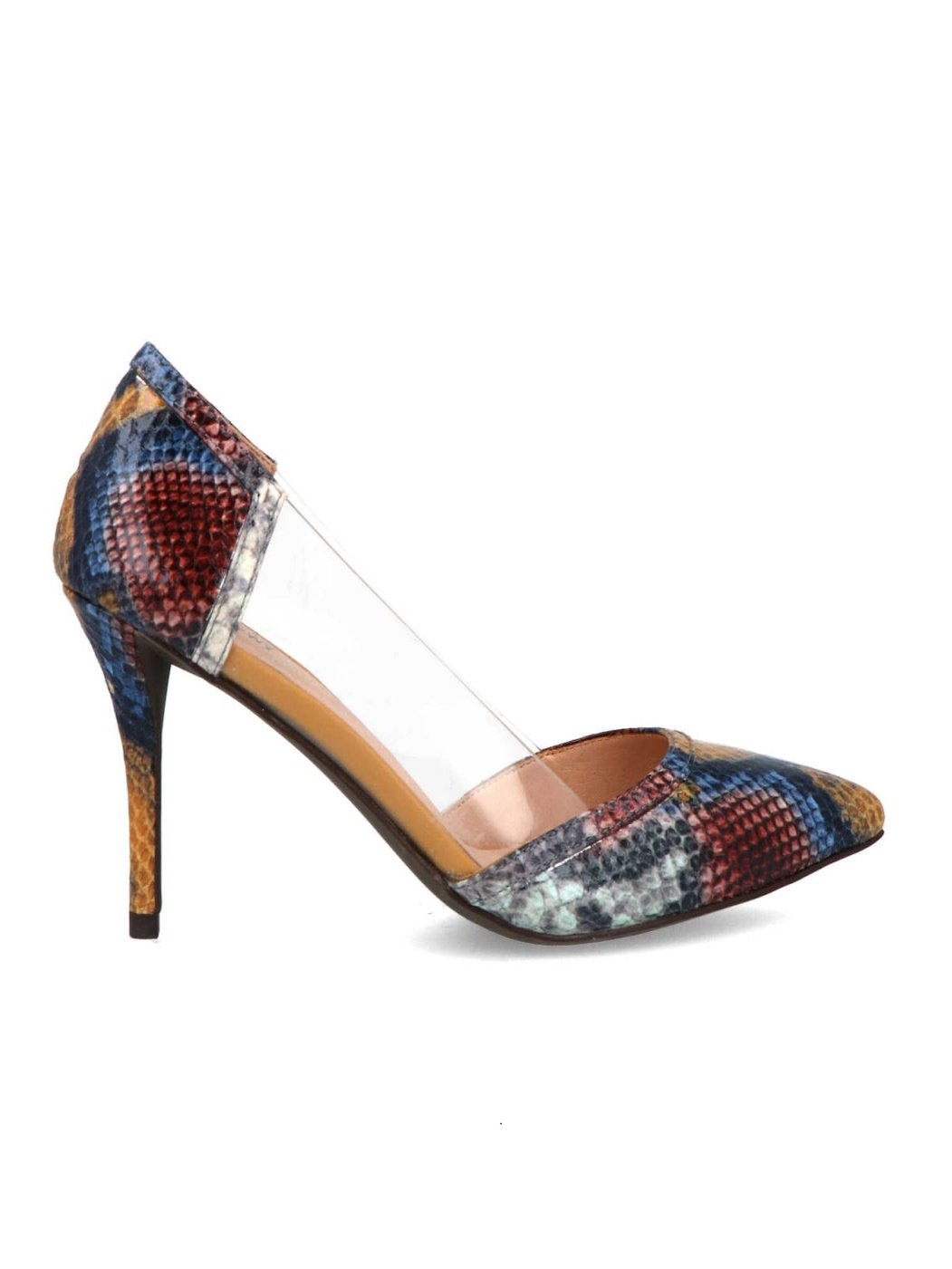 STILETTO COM TRANSPARÊNCIA E EFEITO COBRA