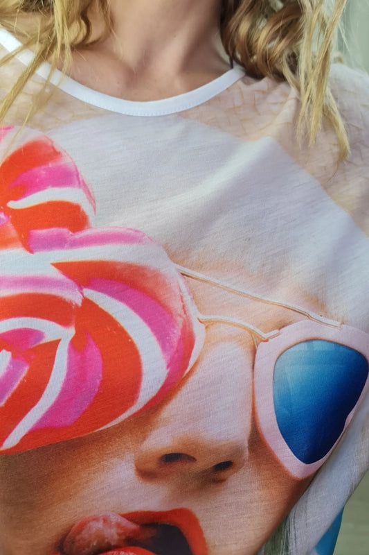T-SHIRT ESTAMPADA DOÇURA COOL BRANCA