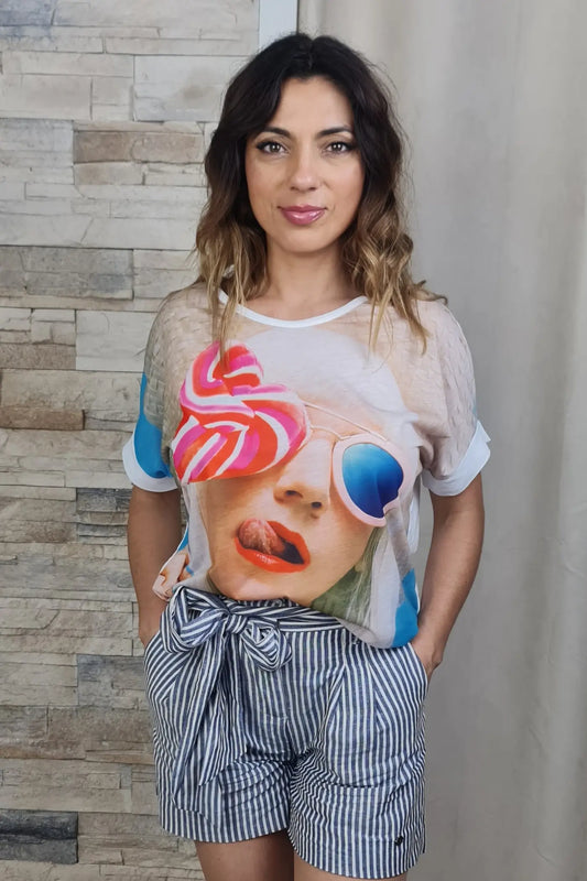 T-SHIRT ESTAMPADA DOÇURA COOL BRANCA
