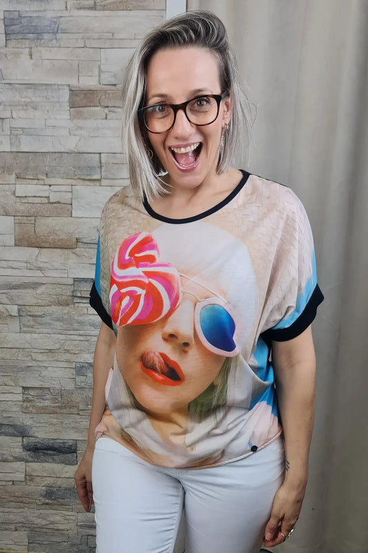 T-SHIRT ESTAMPADA DOÇURA COOL PRETA