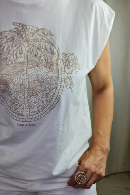 T-SHIRT SEM MANGAS BRANCA
