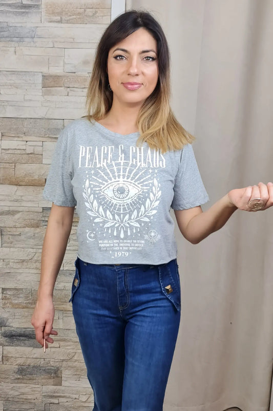 T-SHIRT CURTA CINZENTA