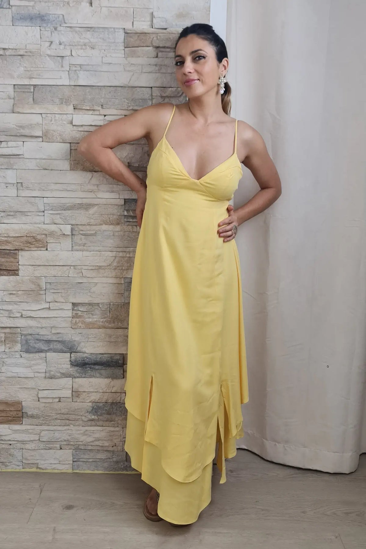 VESTIDO CAMADA AMARELO