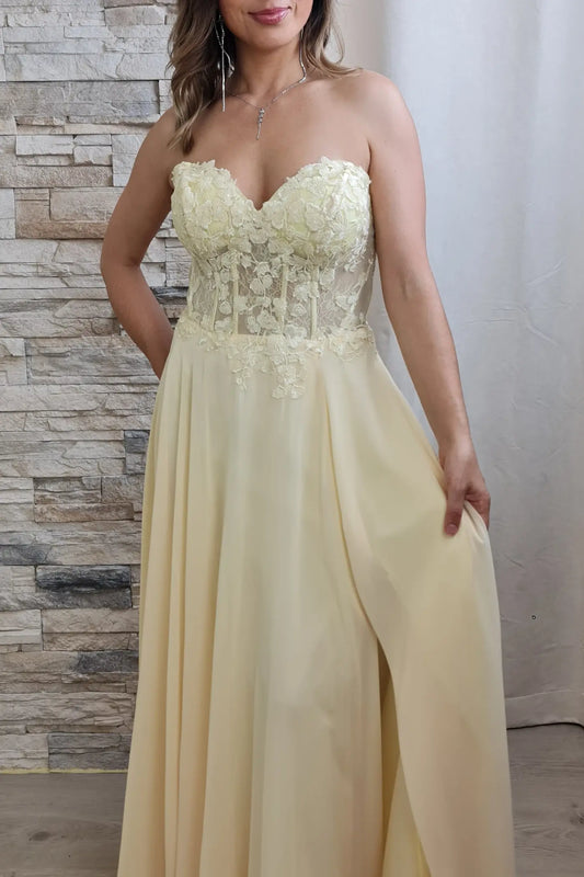 VESTIDO CERIMÓNIA CAI-CAI AMARELO