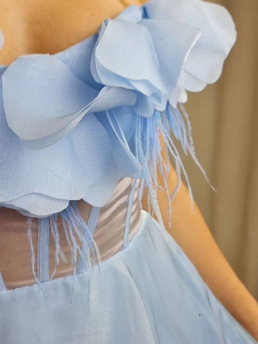 VESTIDO DE CERIMÓNIA CAI-CAI AZUL CLARO