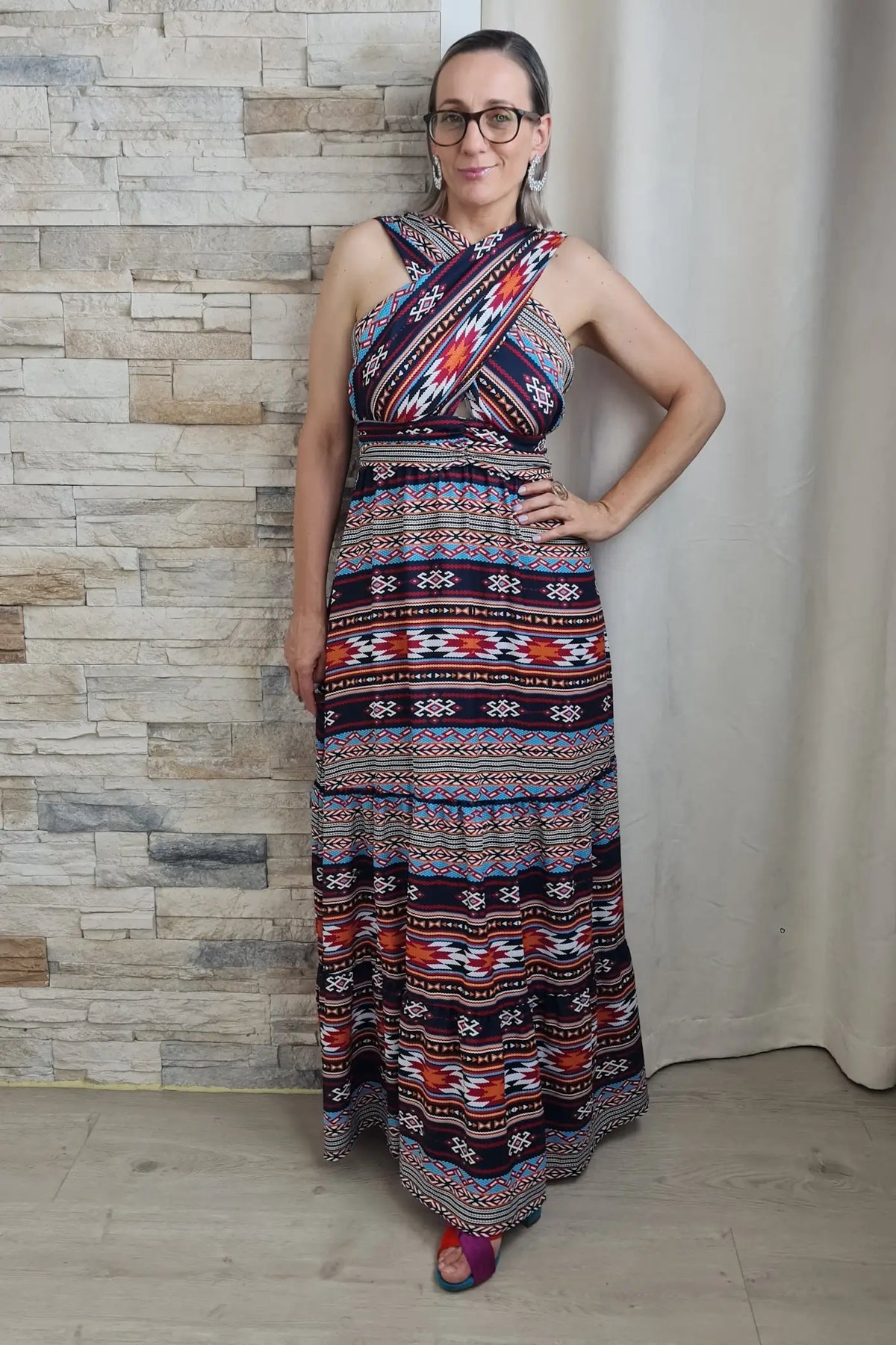 VESTIDO COMPRIDO ESTAMPADO TRIVIAL
