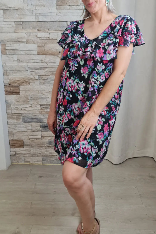 VESTIDO CURTO COM ESTAMPADO FLORAL