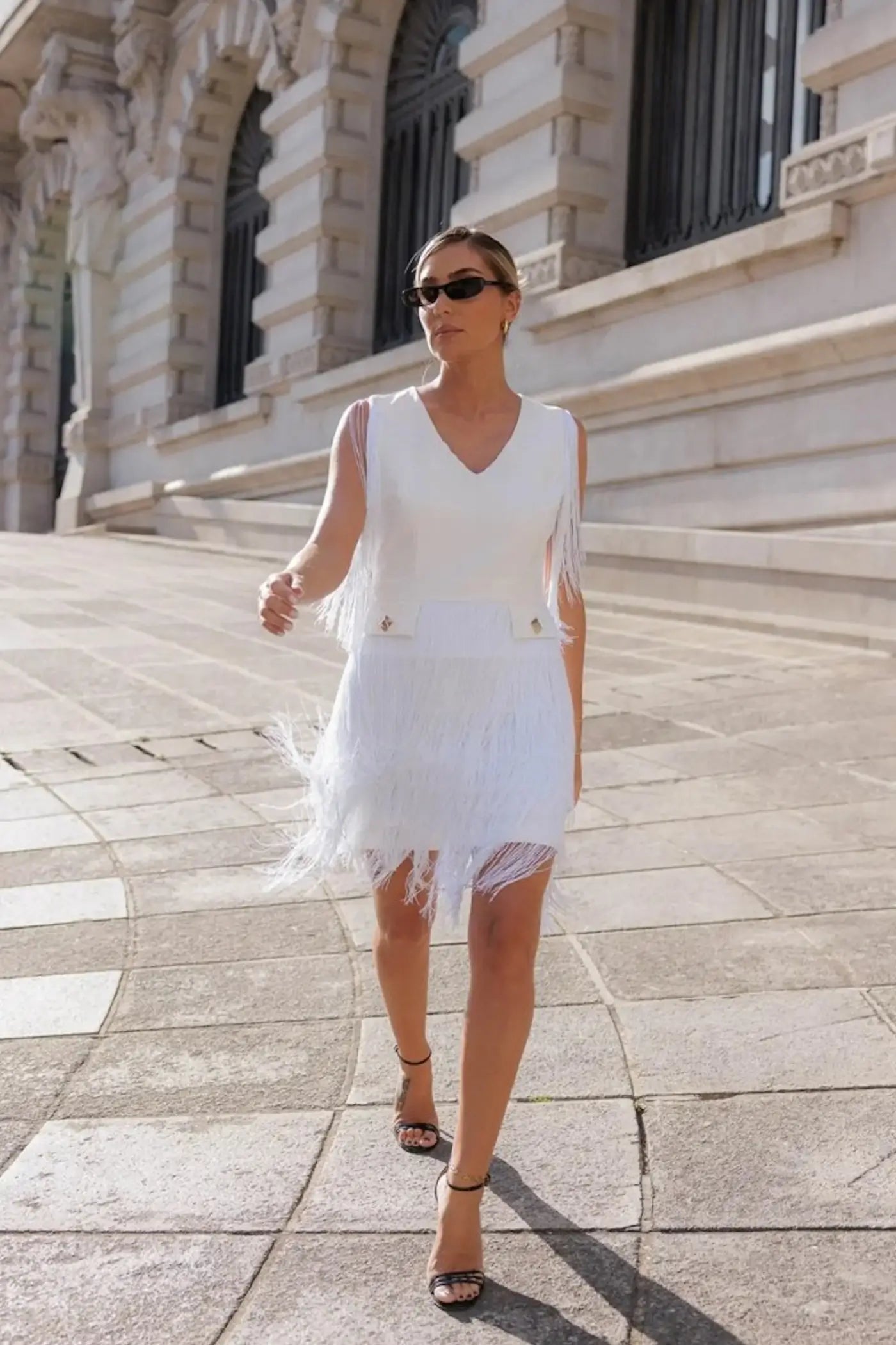 Vestido de Franjas Branco