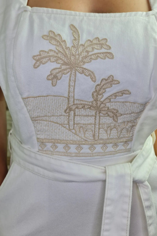 VESTIDO DE GANGA COM DECOTE QUADRADO