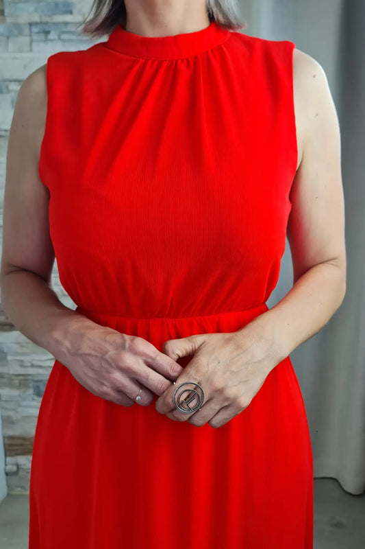 VESTIDO MIDI ALARANJADO