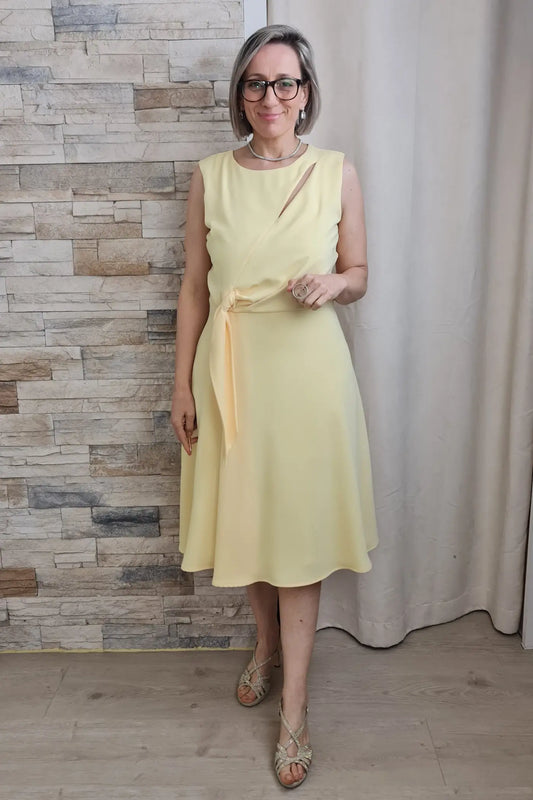 VESTIDO MIDI EVASÉ AMARELO