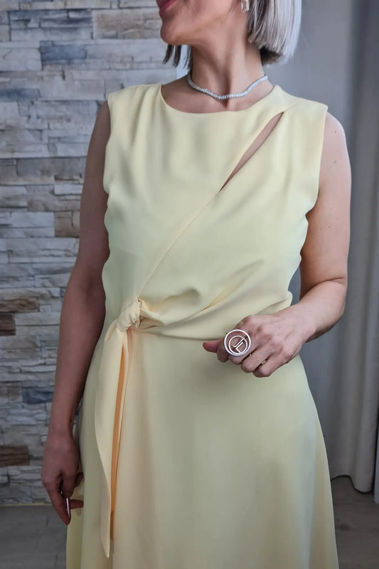 VESTIDO MIDI EVASÉ AMARELO