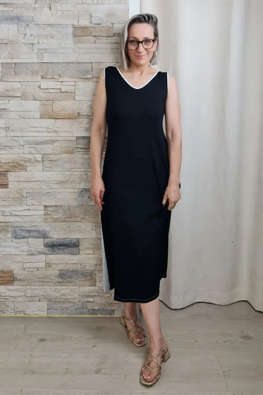 VESTIDO MIDI TRICOLOR